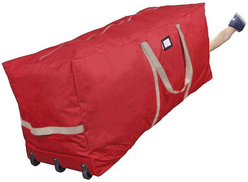 ProPik Rolling Christmas Tree Storage Bag, Fits Up to 9 ft. Xmas Tree, 28"x 16"x 60", Extra Large Heavy Duty Storage Container with Wheels and Handles, 600D Oxford (Red) - Image 3